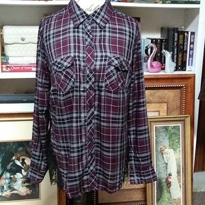 Torrid Plaid Button Down Blouse Size 00